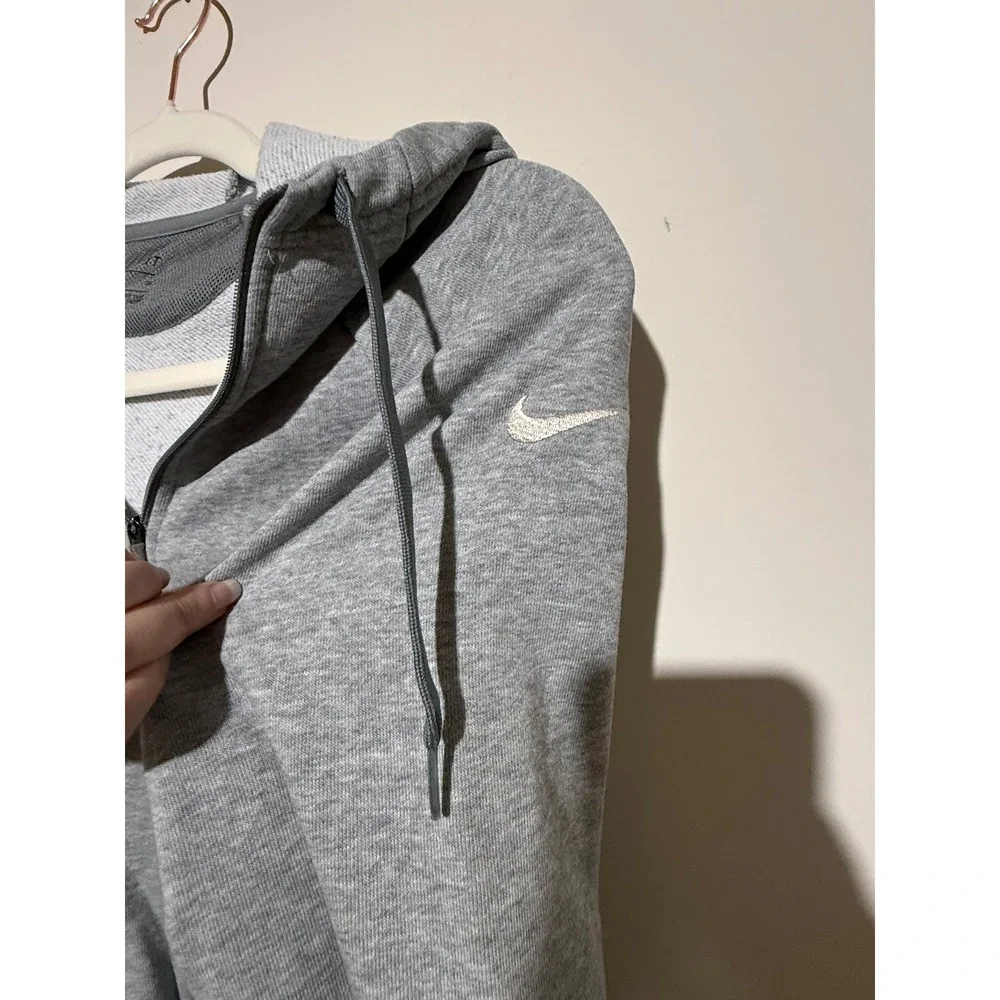 Nike Dri-FIT Womens Gray Full Zip Hoodie Sweatshirt Small 885323-063